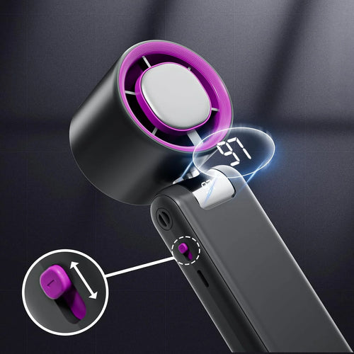 Experience Ultimate Cooling with Our Portable Handheld Fan - 100 Adjustable Speeds, Rechargeable & Foldable for Every Adventure!